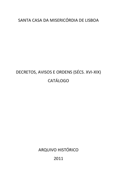 santa casa da miseric&oacute;rdia de lisboa decretos, avisos e