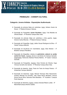 PREMIA&Ccedil;&Atilde;O &ndash; CONNEPI CULTURAL Categoria: Jovens