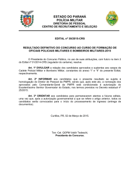 ESTADO DO PARAN&Aacute; POL&Iacute;CIA MILITAR - NC
