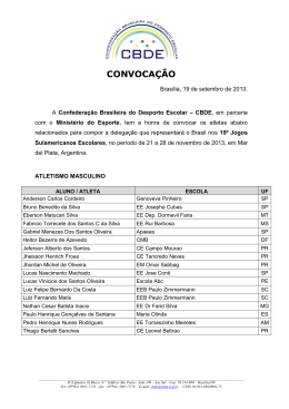 convoca&ccedil;&atilde;o sulamericano escolar 2013