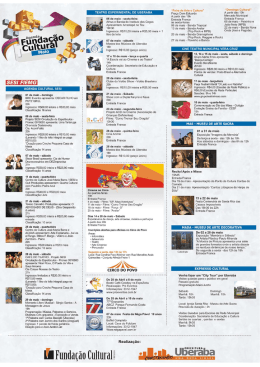 AGENDA CULTURAL SESI - Prefeitura Municipal de Uberaba