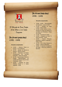 II Mercado da Euro-Região 29 de Maio a 1 de Junho Programa Dia