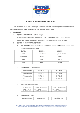NOTA OFICIAL N&ordm; 006/2013 &ndash; 61&ordm; JUPs
