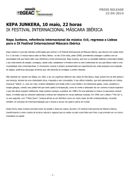 Press Release Máscara Ibérica
