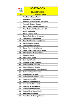 Turma de 5 anos tarde - Prefeitura de S&atilde;o Paulo