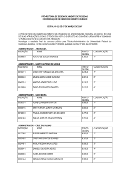 Resultado do concurso para T&eacute;c.Administrativo, Edital