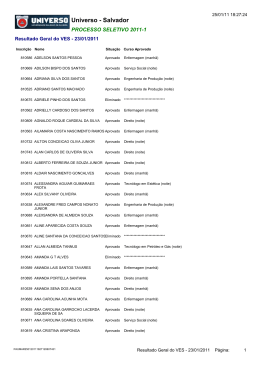 Resultado Geral do Vestibular &ndash; 23_01_2011