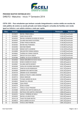 Classifica&ccedil;&atilde;o Geral - 50% - Para estudantes que tenham