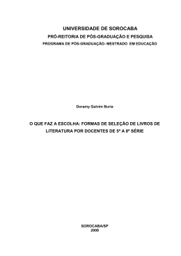 formas de seleção de livros de literatura por docentes de 5ª