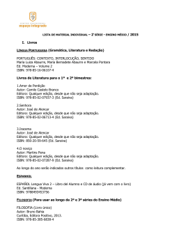 I. Livros L&Iacute;NGUA PORTUGUESA (Gram&aacute;tica, Literatura e Reda&ccedil;&atilde;o