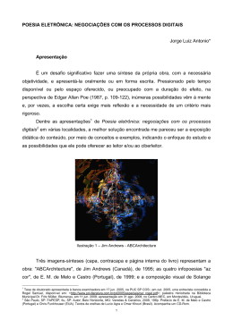 POESIA ELETR&Ocirc;NICA: NEGOCIA&Ccedil;&Otilde;ES COM OS PROCESSOS