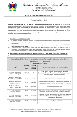 Prefeitura Municipal de Luiz Antônio Prefeitura Municipal de Luiz