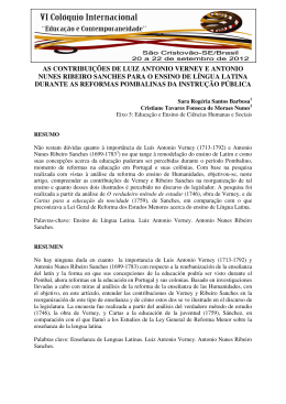 as contribuições de luiz antonio verney e antonio nunes ribeiro