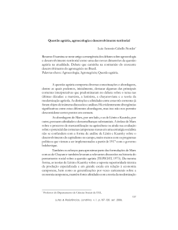 Quest&atilde;o agr&aacute;ria, agroecologia e desenvolvimento territorial