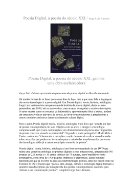 Poesia Digital, a poesia do seculo XXI / Jorge Luiz Antonio