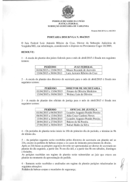 PORTARIA DISUB/VGA N. 004/2015 0 Juiz Federal Luiz António