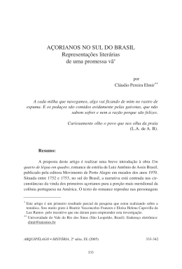 A&Ccedil;ORIANOS NO SUL DO BRASIL Representa&ccedil;&otilde;es liter&aacute;rias de
