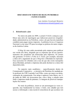 DISCURSOS EM TORNO DO BLOG PETROBRAS &ndash; FATOS E
