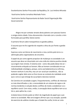 Excelent&iacute;ssimo Senhor Procurador da Rep&uacute;blica, Dr. Luiz Ant&ocirc;nio