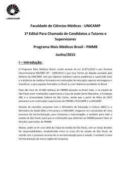 1&ordm; edital da chamada para o PMMB