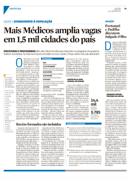 Mais Médicos amplia vagas em 1,5 mil cidades do país