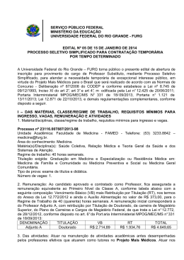 EDITAL n&ordm; 05 da FAMED Mais M&eacute;dicos Substitutos - progep