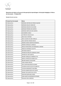 Principal local de atuação Nome DE Adamantina