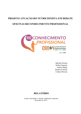 Projeto Atua&ccedil;&atilde;o do Nutricionista em Debateoficinas