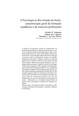 A Psicologia no Rio Grande do Norte: caracterização geral da