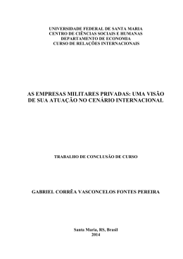 as empresas militares privadas: uma vis&atilde;o de sua atua&ccedil;&atilde;o no