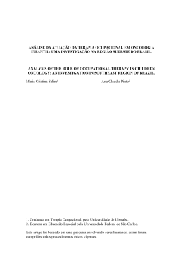 1. Graduada em Terapia Ocupacional, pela Universidade de