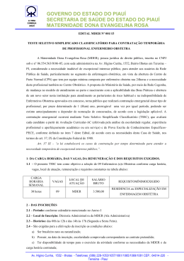 Edital teste seletivo MDER - Portal da Sa&uacute;de do Estado do Piau&iacute;