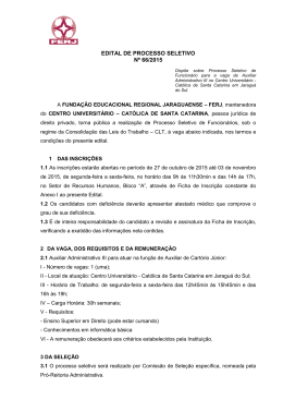 Edital 66.2015 &ndash; Processo Seletivo