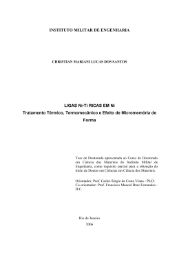 INSTITUTO MILITAR DE ENGENHARIA LIGAS Ni-Ti RICAS