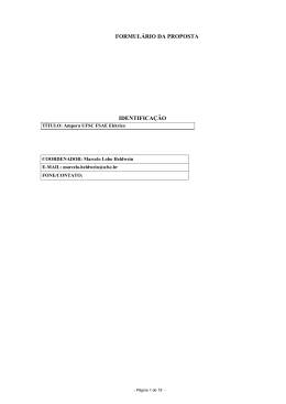 FORMUL&Aacute;RIO DA PROPOSTA IDENTIFICA&Ccedil;&Atilde;O