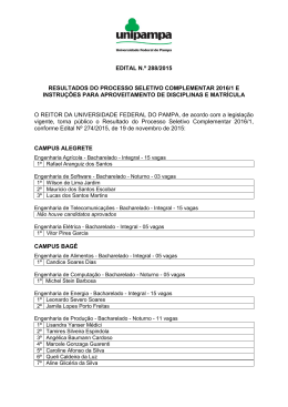 edital n.&ordm; 288/2015 resultados do processo seletivo