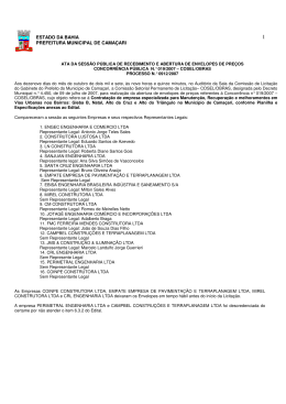 ESTADO DA BAHIA PREFEITURA MUNICIPAL DE CAMA&Ccedil;ARI