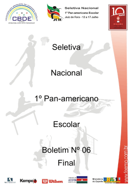 Seletiva Nacional 1&ordm; Pan-americano Escolar Boletim N&ordm; 06