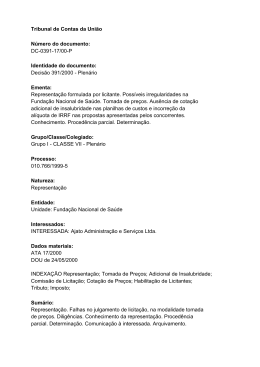 Decis&atilde;o 391/2000 - Tribunal de Contas da Uni&atilde;o