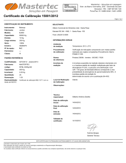 Certificado de Calibração 15001/2012