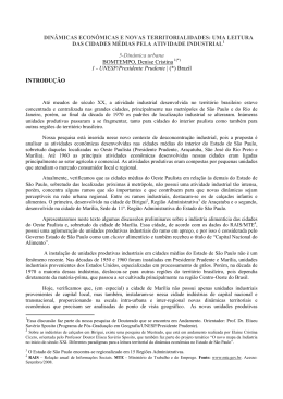 DIN&Acirc;MICAS ECON&Ocirc;MICAS E NOVAS TERRITORIALIDADES: UMA