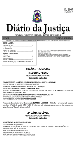 DJ 3507 - Tribunal de Justi&ccedil;a do Estado do Tocantins