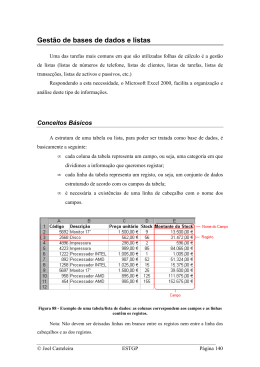 Gest&atilde;o de bases de dados e listas