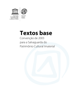 Textos base da Conven&ccedil;&atilde;o de 2003 para a Salvaguarda