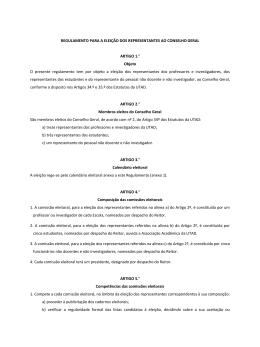REGULAMENTO PARA A ELEIÇÃO DOS