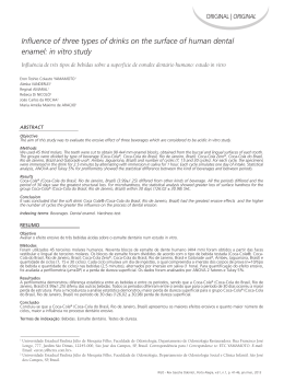 Influence of three types of drinks on the surface of human dental