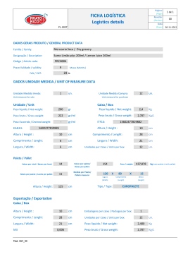 FICHA LOGÍSTICA Logistics details