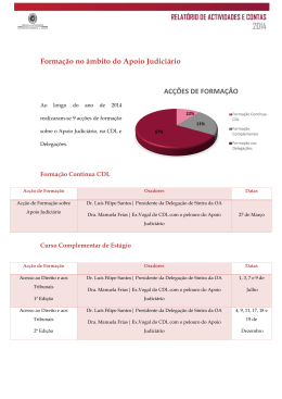 estatística das Acções de Formação relativas a Apoio Judiciário, no