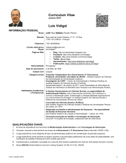 Curriculum Vitae Lu&iacute;s Vidigal