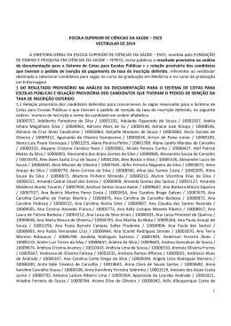 Resultado provis&oacute;rio da documenta&ccedil;&atilde;o para o